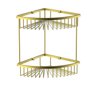 Полка для ванной 2-х ярусная WONZON & WOGHAND, Брашированное золото (WW-4128-BG) - Gidratop.ru изображение