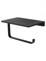 Держатель для туалетной бумаги с полкой WONZON & WOGHAND ECLIPSE, Черный (WW-9126-BL) - Gidratop.ru изображение