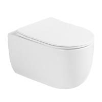 Унитаз ABBER Bequem AC1104TMW подвесной белый матовый, безободковый, смыв торнадо - Gidratop.ru изображение