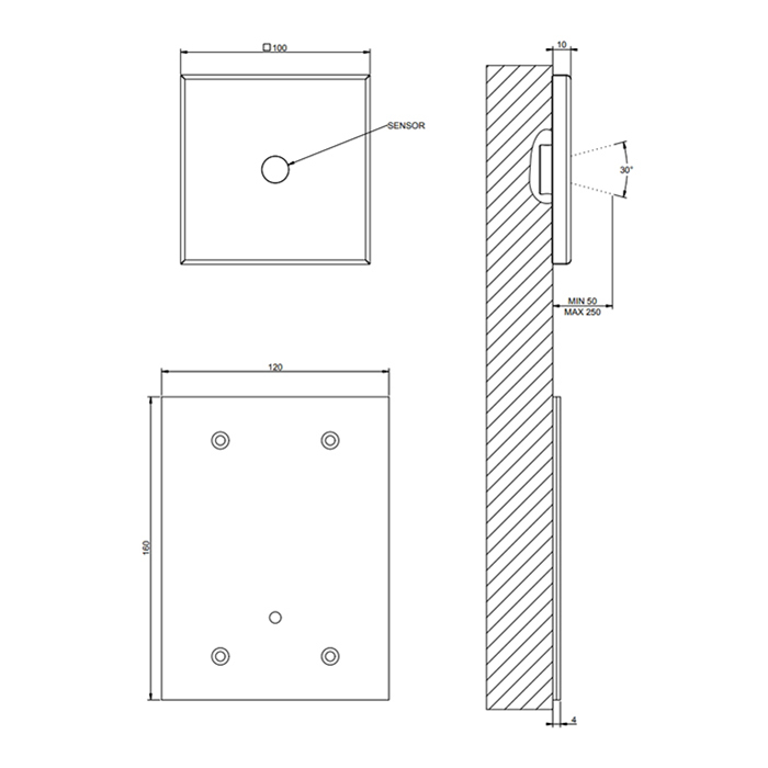 GESSI RILIEVO Электронное удаленное управление для настенного излива с кран-фильтром для регулировки температуры и напора воды, цвет хром - Gidratop.ru изображение