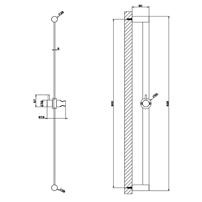 GESSI 316 штанга для душа, цвет: steel brushed - Gidratop.ru изображение