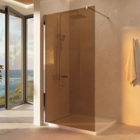 Душевая перегородка Walk-In VSW-1H900GS, 900*2000, хром, стекло янтарь - Gidratop.ru изображение