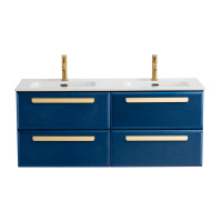 ECO-CER-N База под раковину подвесная с четырьмя выкатными ящиками для раковины с двумя чашами, Sapfiro, 1200x457x500, ECO-CER-N-1200-4C-SO-2-SPF-P - Gidratop.ru изображение