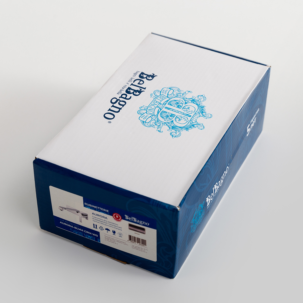 AURORA Смеситель для раковины встраиваемый с внутренней частью, без донного клапана, хром AURORA-BLVM-CRM-W0 - Gidratop.ru изображение