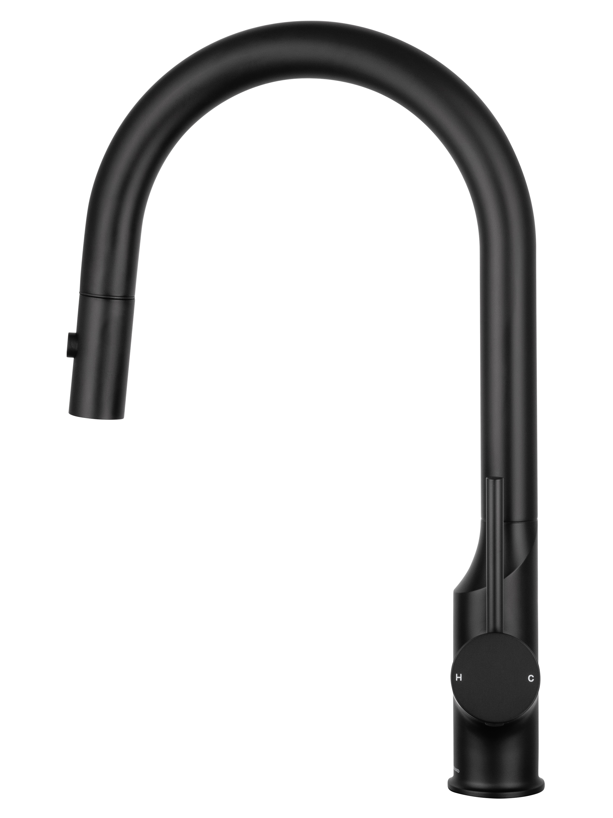 Смеситель для кухни с выдвижным изливом WONZON & WOGHAND, Черный матовый (WW-A21252-MB) - Gidratop.ru изображение