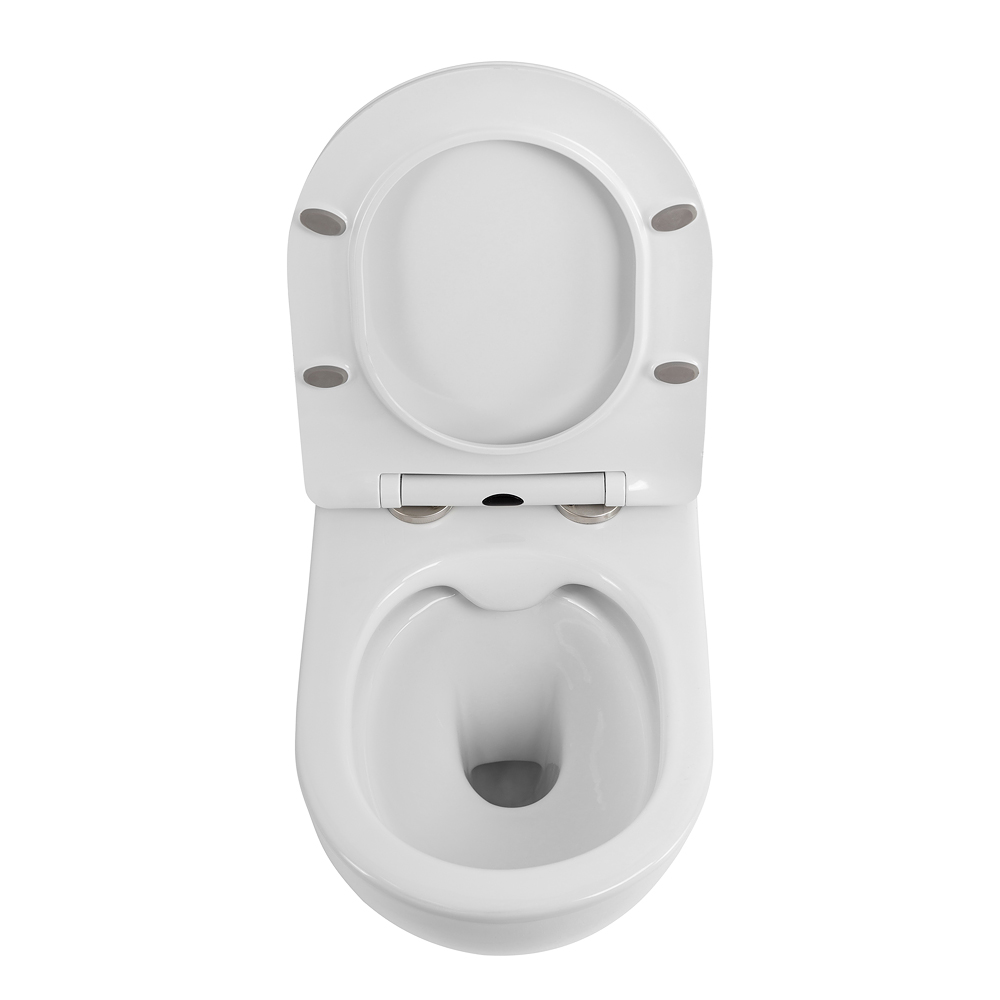 UNO 2.1 Унитаз подвесной безободковый с сиденьем дюропласт soft close BB7006CHR/SC - Gidratop.ru изображение