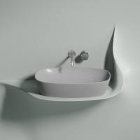 Умывальник чаша накладная овальная (цвет Серый Матовый) Element 600x380x138мм - Gidratop.ru изображение