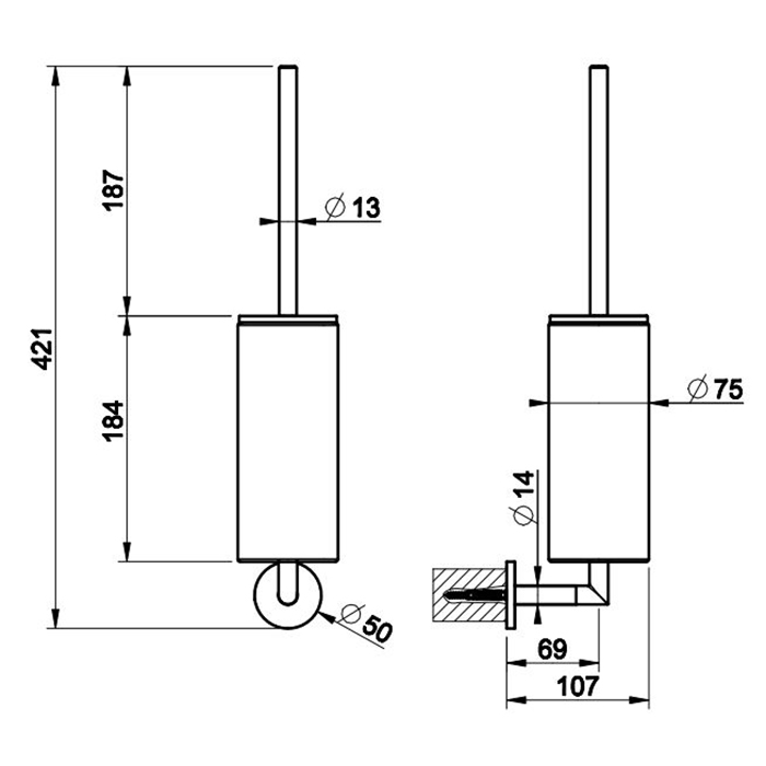 GESSI ANELLO ершик для унитаза, настенный, колба белая, фурнитура Warm Bronze Br. PVD - Gidratop.ru изображение