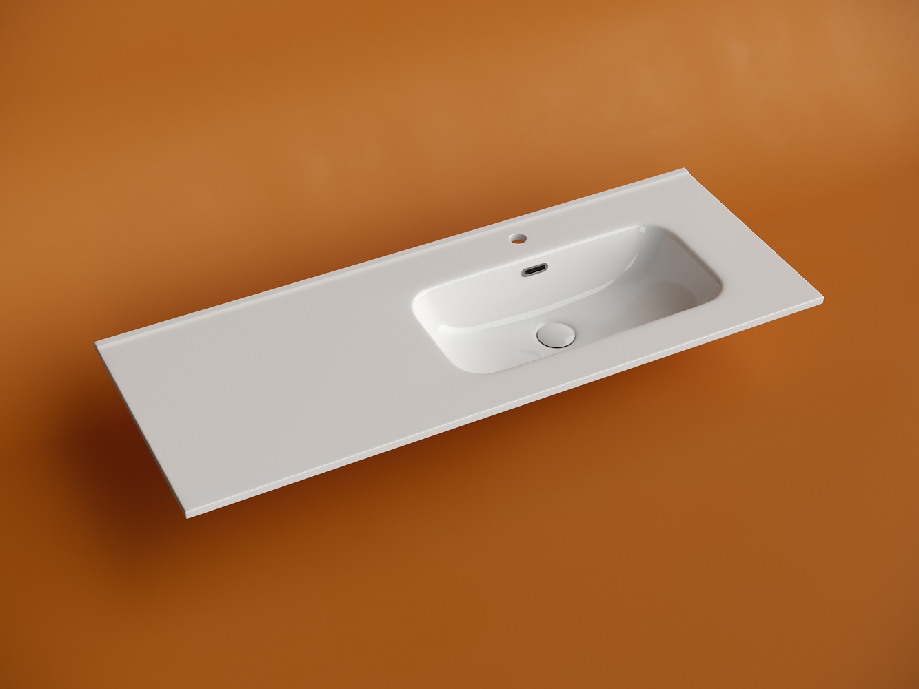 Раковина накладная мебельная CERAMICANOVA Element чаша справа с отверстием под смеситель 1210x465x180 мм цвет белый CN7006R - Gidratop.ru изображение
