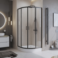 Душевой уголок BelBagno UNO-195-R-2-100-C-NERO - Gidratop.ru изображение