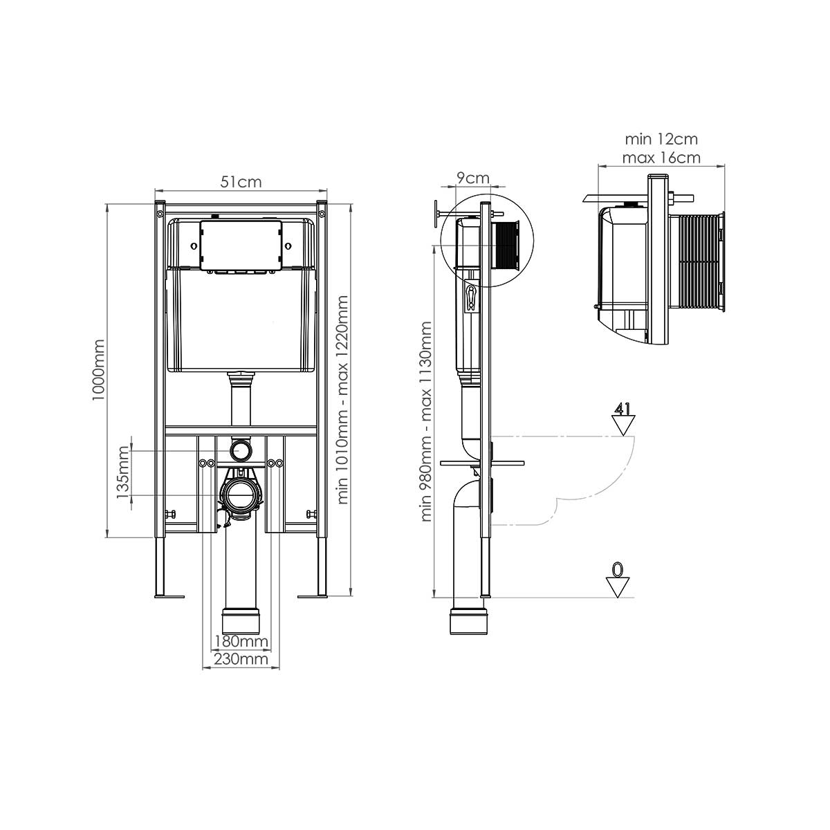 Инсталляция для подвесного унитаза Vincea VIS-450, 510*1000, цвет сине-белый - Gidratop.ru изображение