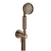 GESSI VENTI20 комплект для душа с ручным душем, шлангом 1500 мм., держателем с подводом воды, цвет Copper Brushed PVD - Gidratop.ru изображение