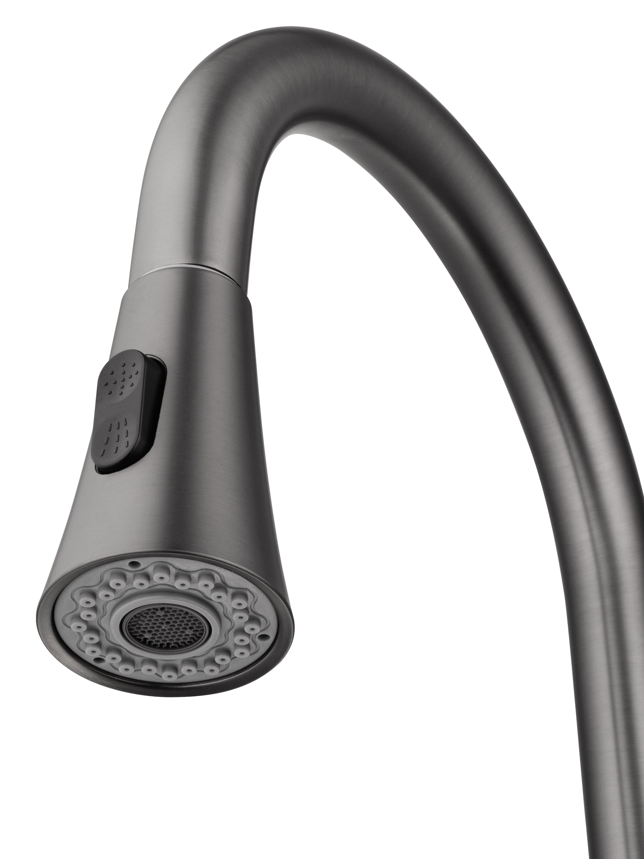 Смеситель для кухни с выдвижным изливом WONZON & WOGHAND, Темный графит (WW-121E201L-BGG) - Gidratop.ru изображение