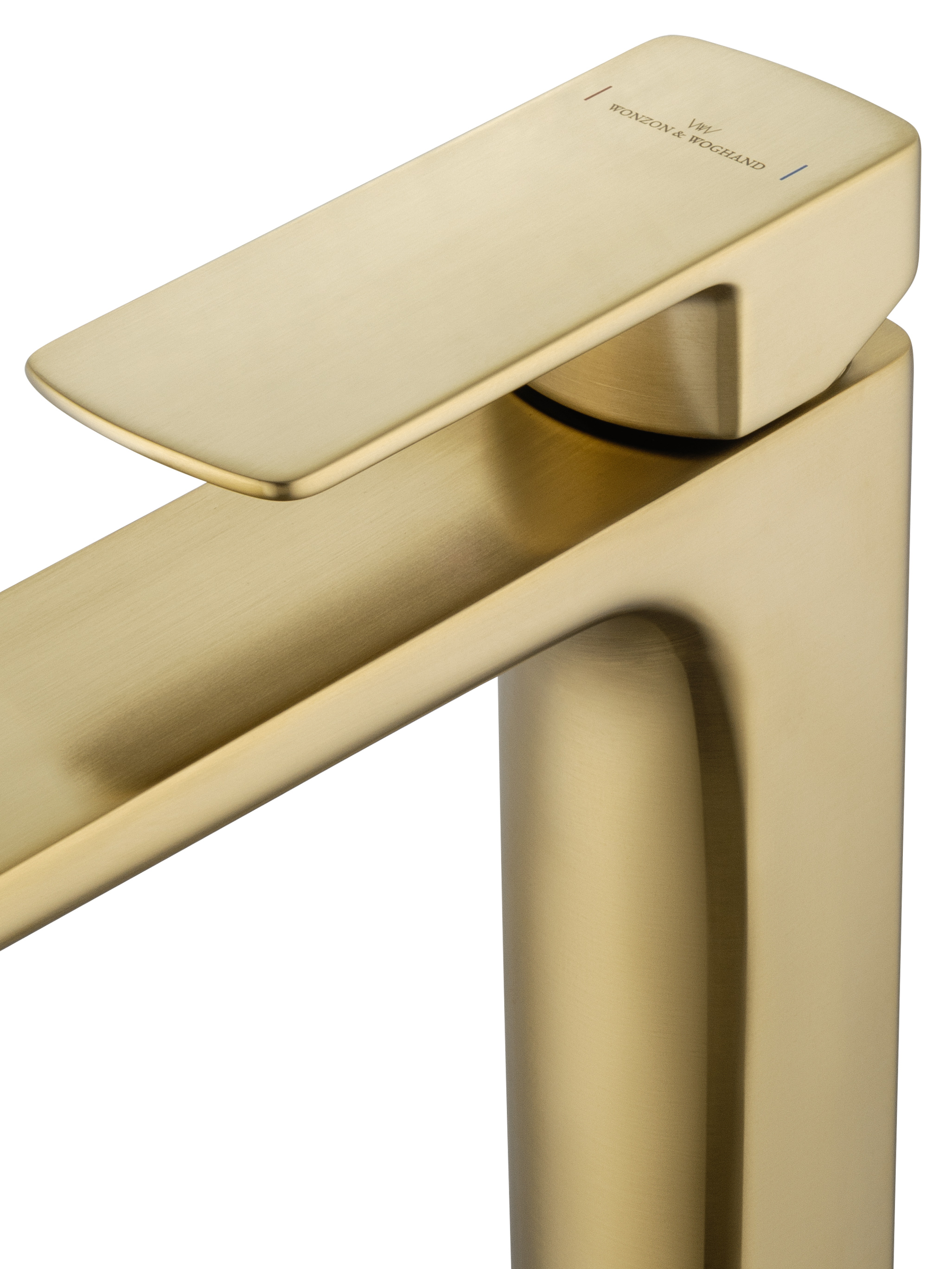 Смеситель для раковины высокий WONZON & WOGHAND EDGE, Брашированное золото (WW-88239003- BG) - Gidratop.ru изображение