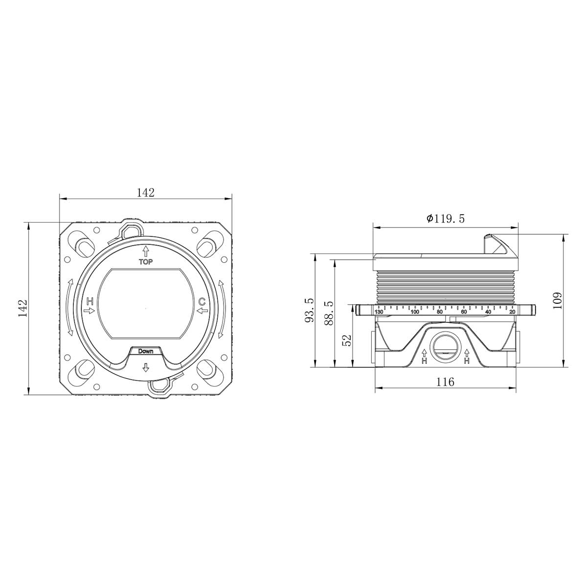 Душевой комплект Inspire VSFW-3I21MT5GM встраиваемый, термостат, двухрежимный, вороненая сталь - Gidratop.ru изображение
