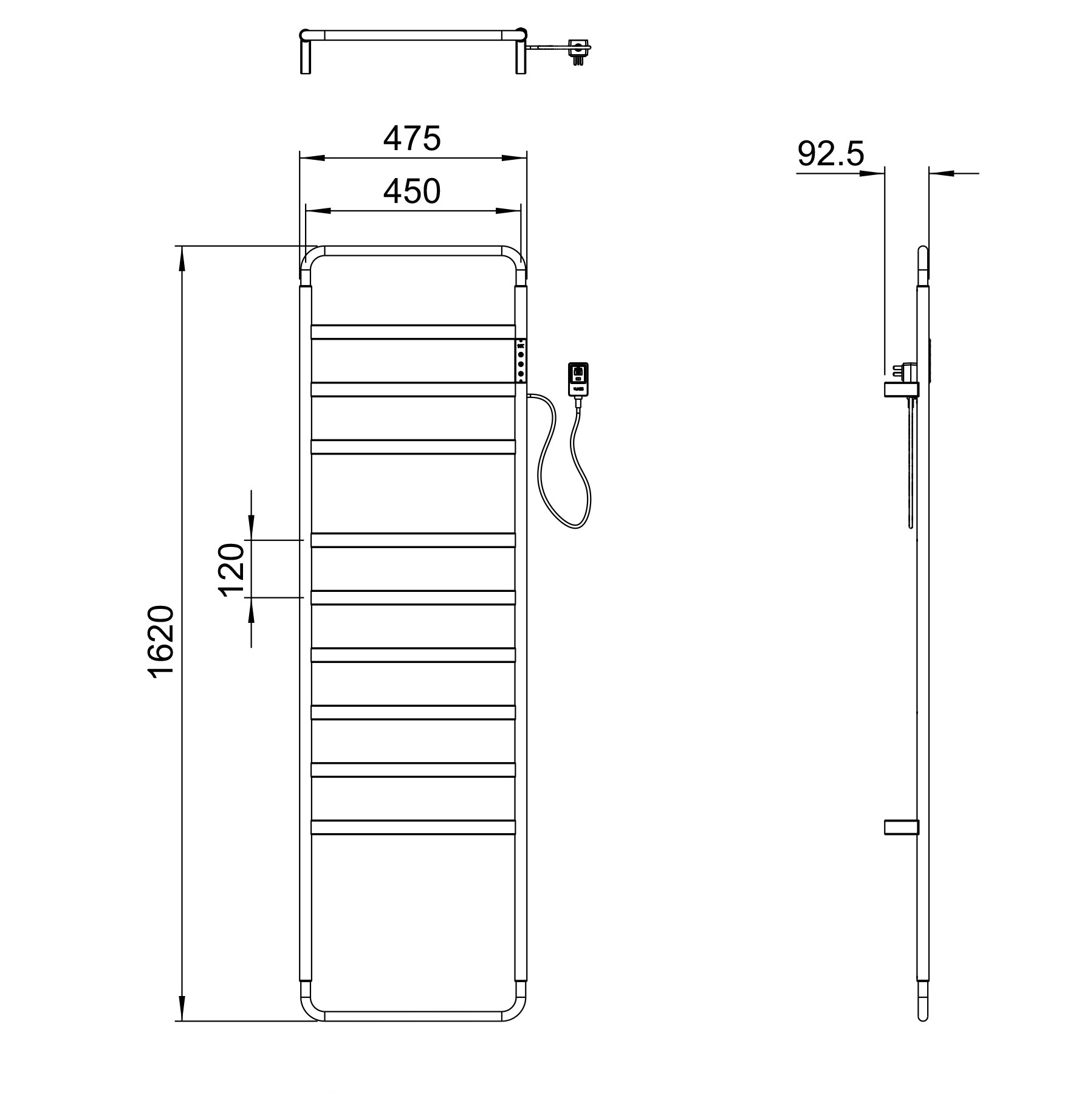 Полотенцесушитель электрический WONZON & WOGHAND DÜSSELDORF, Брашированное золото (WW-A204-BG) - Gidratop.ru изображение