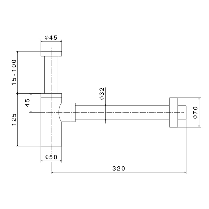 Newform Accesssori Сифон для раковины под донный клапан, L=300 мм цвет: хром - Gidratop.ru изображение