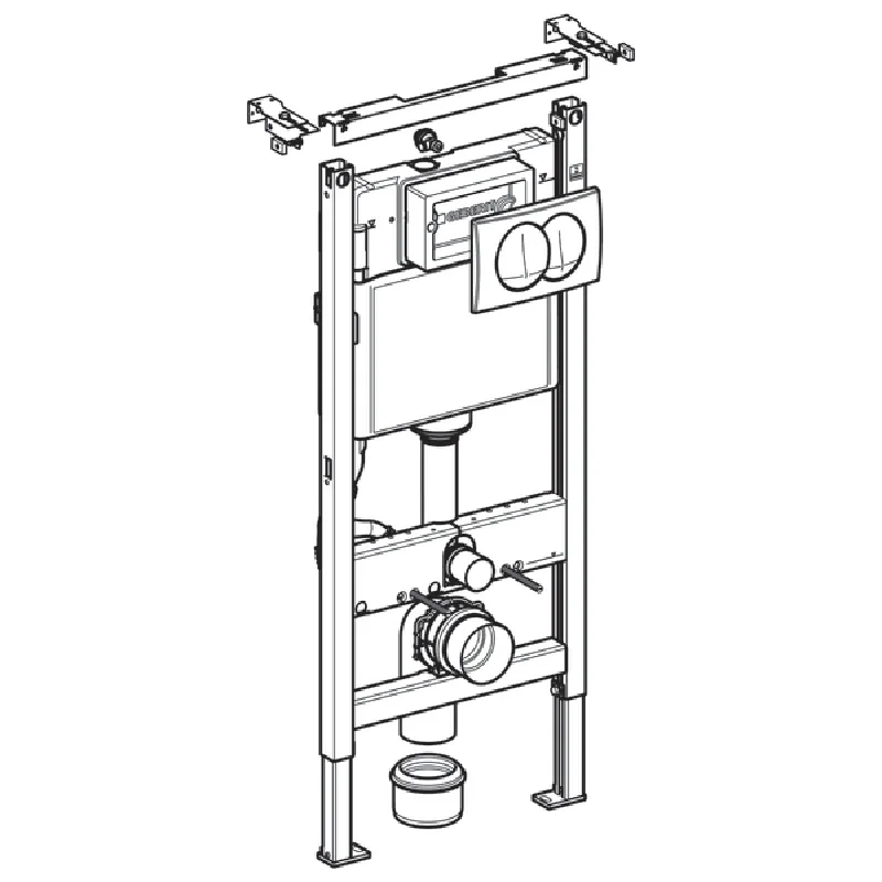 Инсталляция Geberit Duofix Delta 458.133.21.1 с клавишей Delta 20, хром - Gidratop.ru изображение
