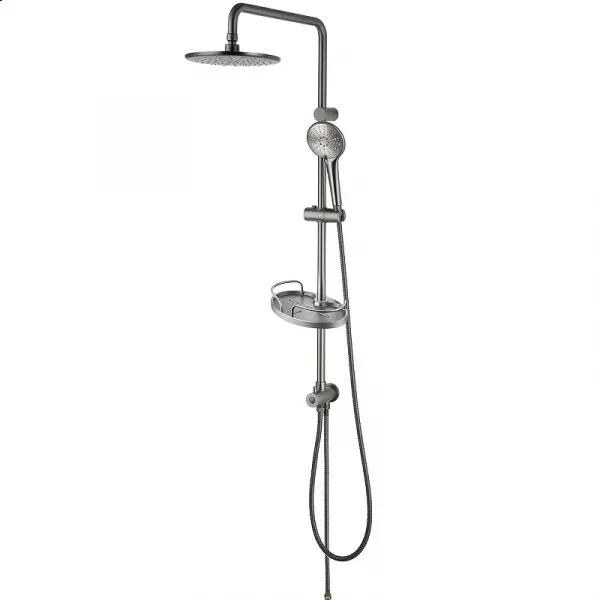 Душевая система Lemark Bronx LM3788GM, без смесителя, графит - Gidratop.ru изображение