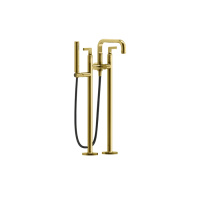 Gessi Inciso напольный смеситель для ванны с ручным душем (внешние части), цвет: Gold PVD