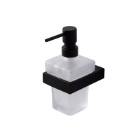 SLIDER-SOIS-V-NOP Диспенсер для мыла подвесной, стекло, исполнение черный матовый - Gidratop.ru изображение