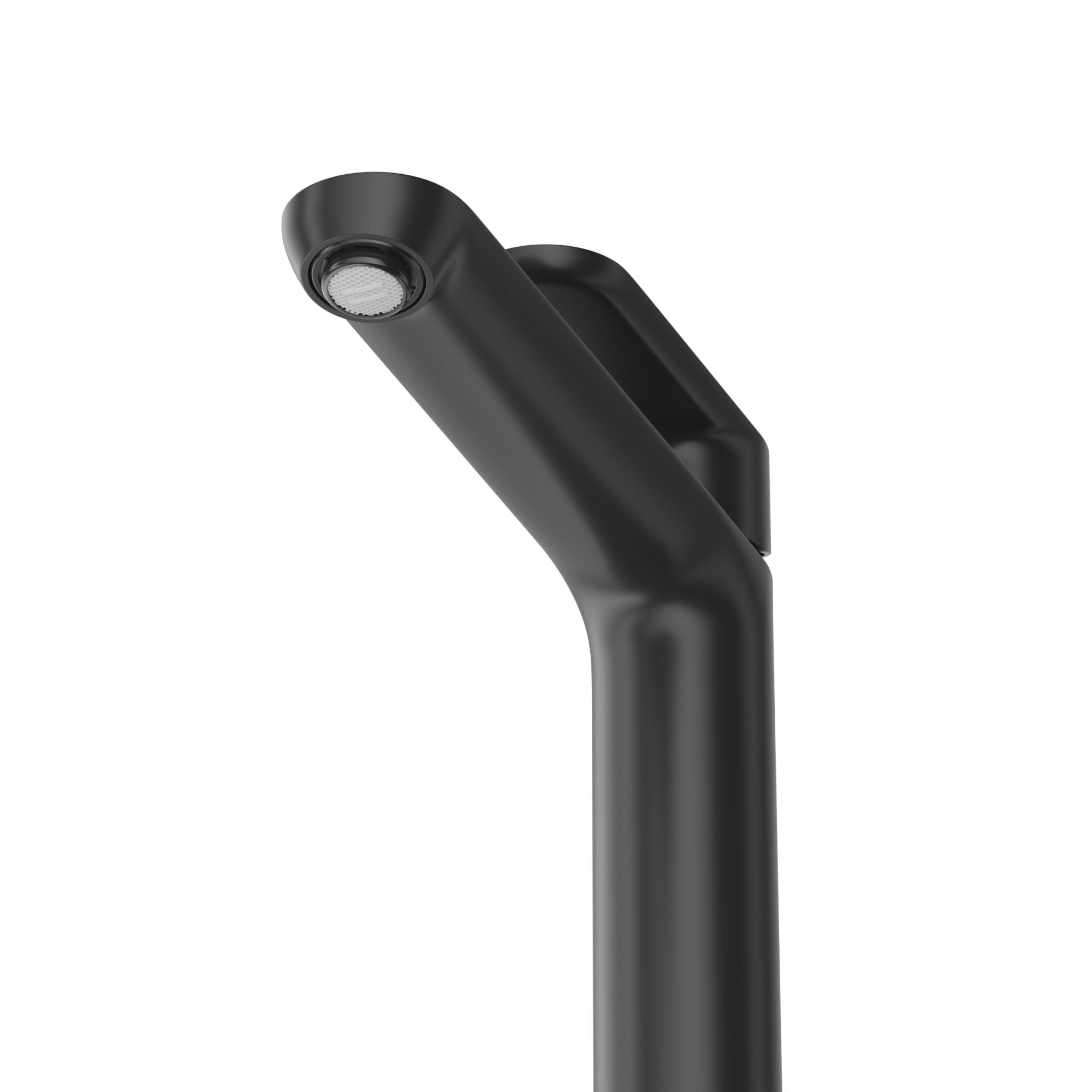 STYLUS-LC-NOP-W0 Смеситель для накладной раковины однорычажный, без донного клапана, черный матовый - Gidratop.ru изображение