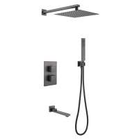 Душевая система ABBER Daheim AF8250NG скрытого монтажа с изливом, термостат, никель - Gidratop.ru изображение