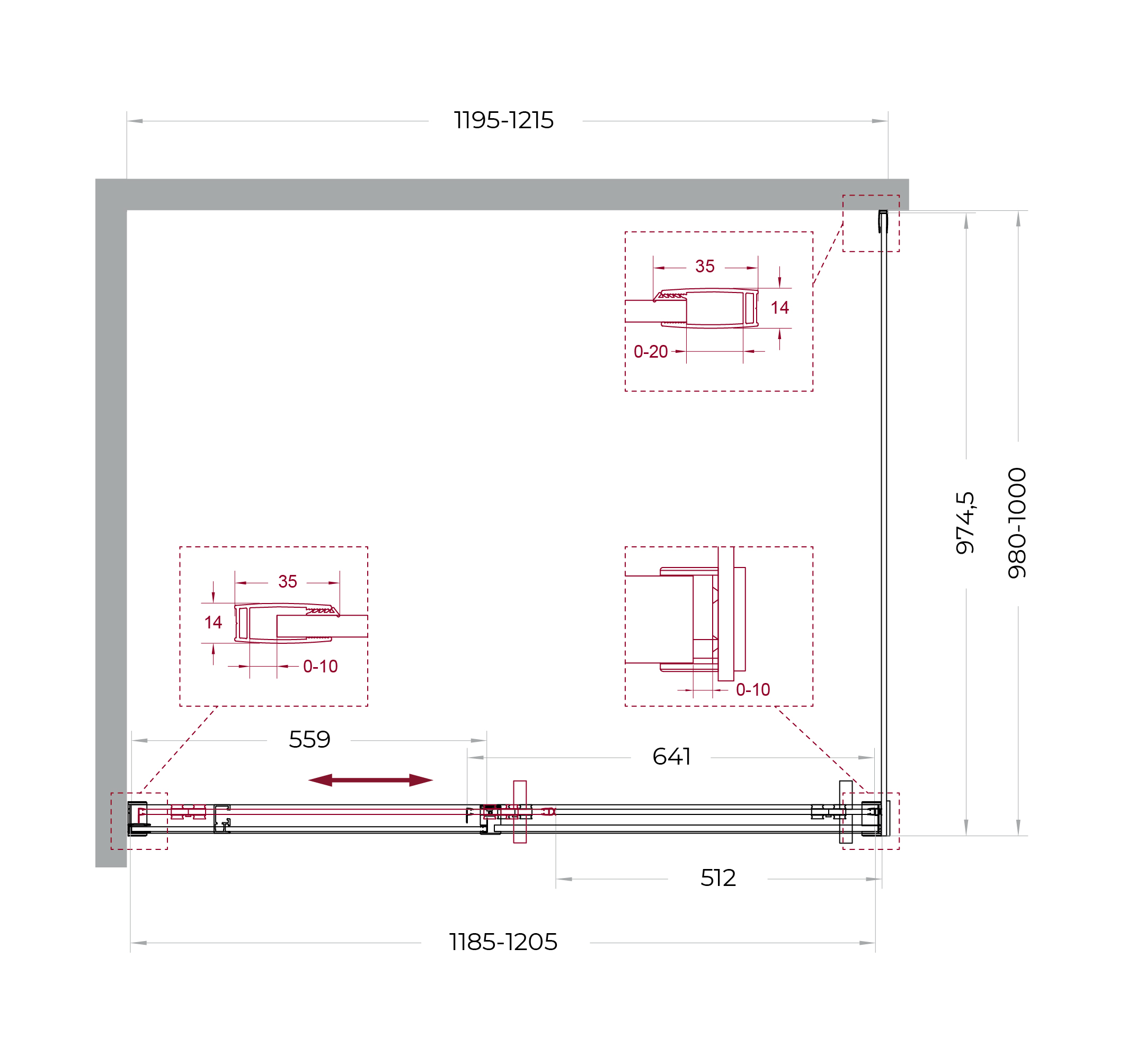 Душевой уголок BelBagno SOFT_CLOSE-1-AH-1-120/100-C-GM - Gidratop.ru изображение