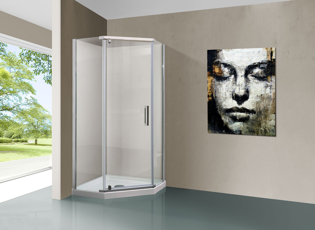 Душевой уголок Stresa VSP-1S900CL, 900*900, хром, стекло прозрачное - Gidratop.ru изображение