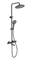 Душевая система с термостатом WONZON & WOGHAND, Черный матовый (WW-B3069-MB) - Gidratop.ru изображение