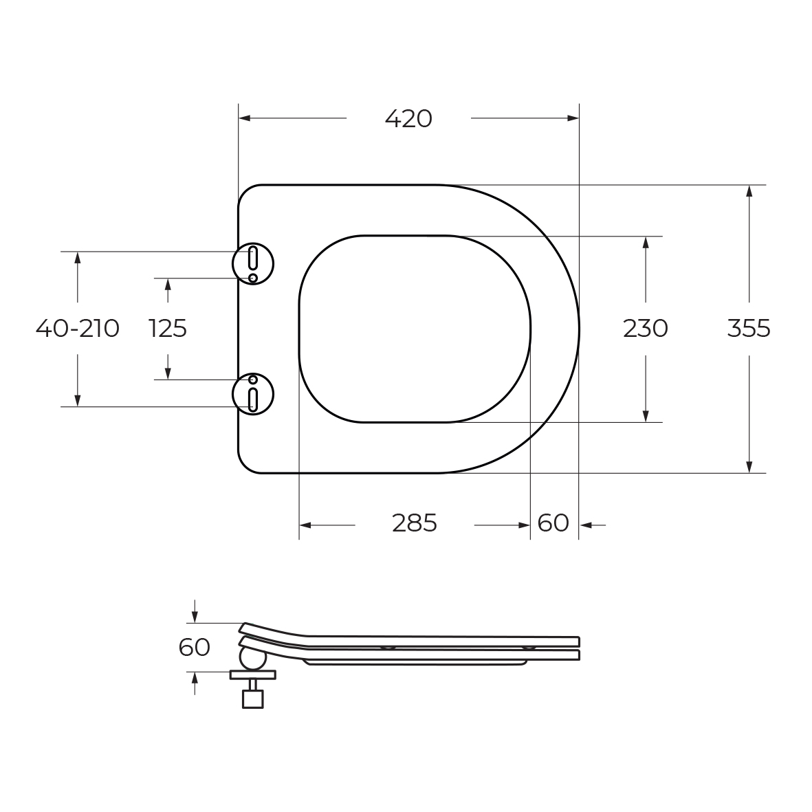 UNO 2.1 Унитаз подвесной безободковый с сиденьем дюропласт soft close BB7006CHR/SC - Gidratop.ru изображение