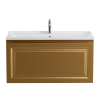 GIUBILEO-N База под раковину подвесная с одним внешним и одним внутренним выкатными ящиками, брашированное золото,996x443x500, GIUBILEO-N-100-1C-SO-BORO-P - Gidratop.ru изображение