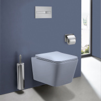 Унитаз подвесной Q-Line VT1-12MO безободковый, цвет океан мат., ультратонкое soft close сиденье - Gidratop.ru изображение