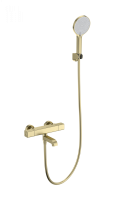 Смеситель для ванны с душем и термостатом WONZON & WOGHAND STAY 2, Брашированное золото (WW-B2016-A1-BG) - Gidratop.ru изображение