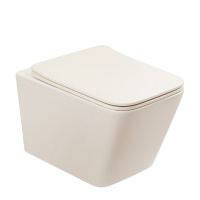 Унитаз ABBER Rechteck AC1201MBE подвесной светло-бежевый матовый, безободковый - Gidratop.ru изображение