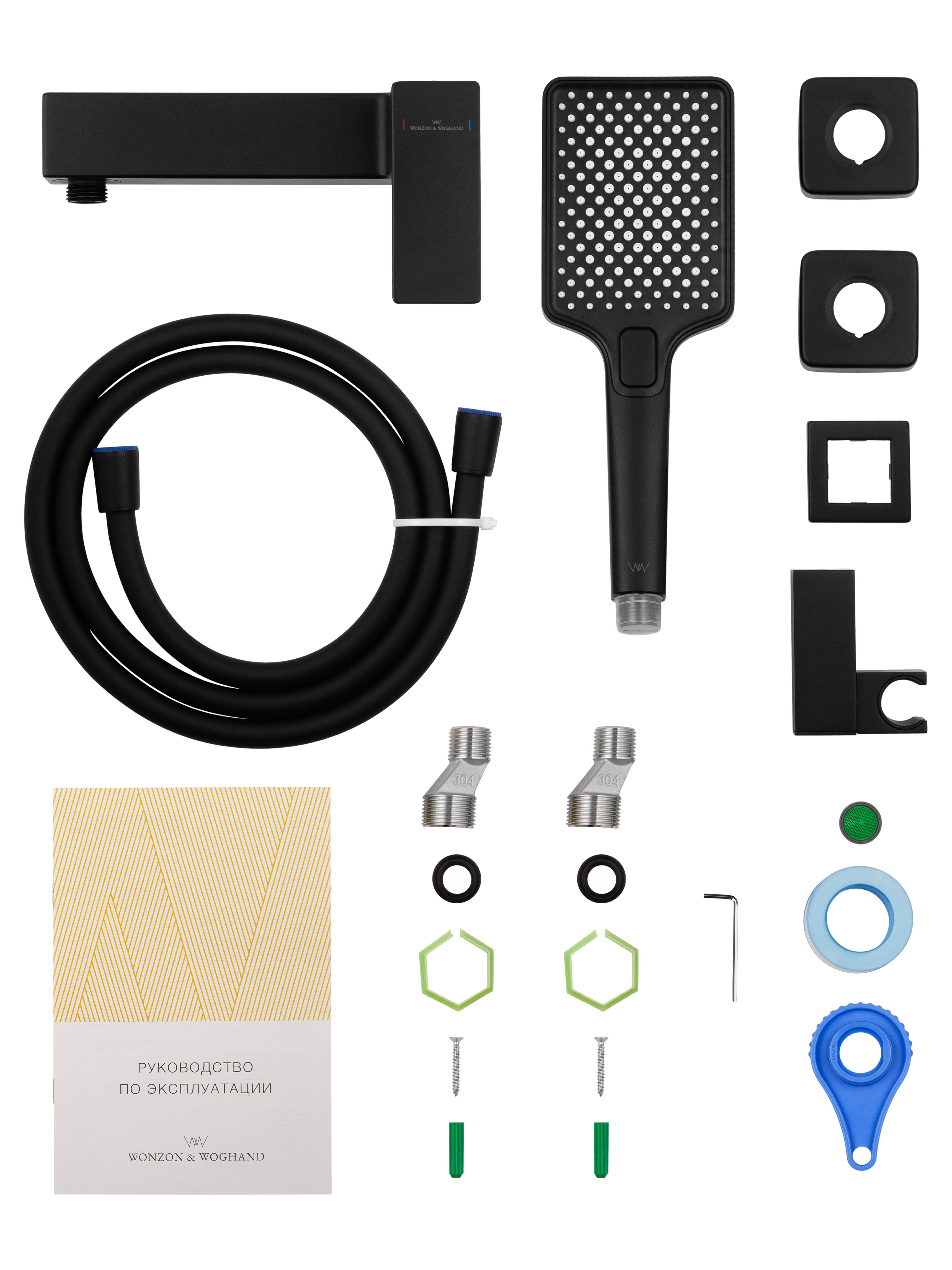 Смеситель для душа WONZON & WOGHAND CUBE 2.0, Черный матовый (WW-88048068-MB) - Gidratop.ru изображение