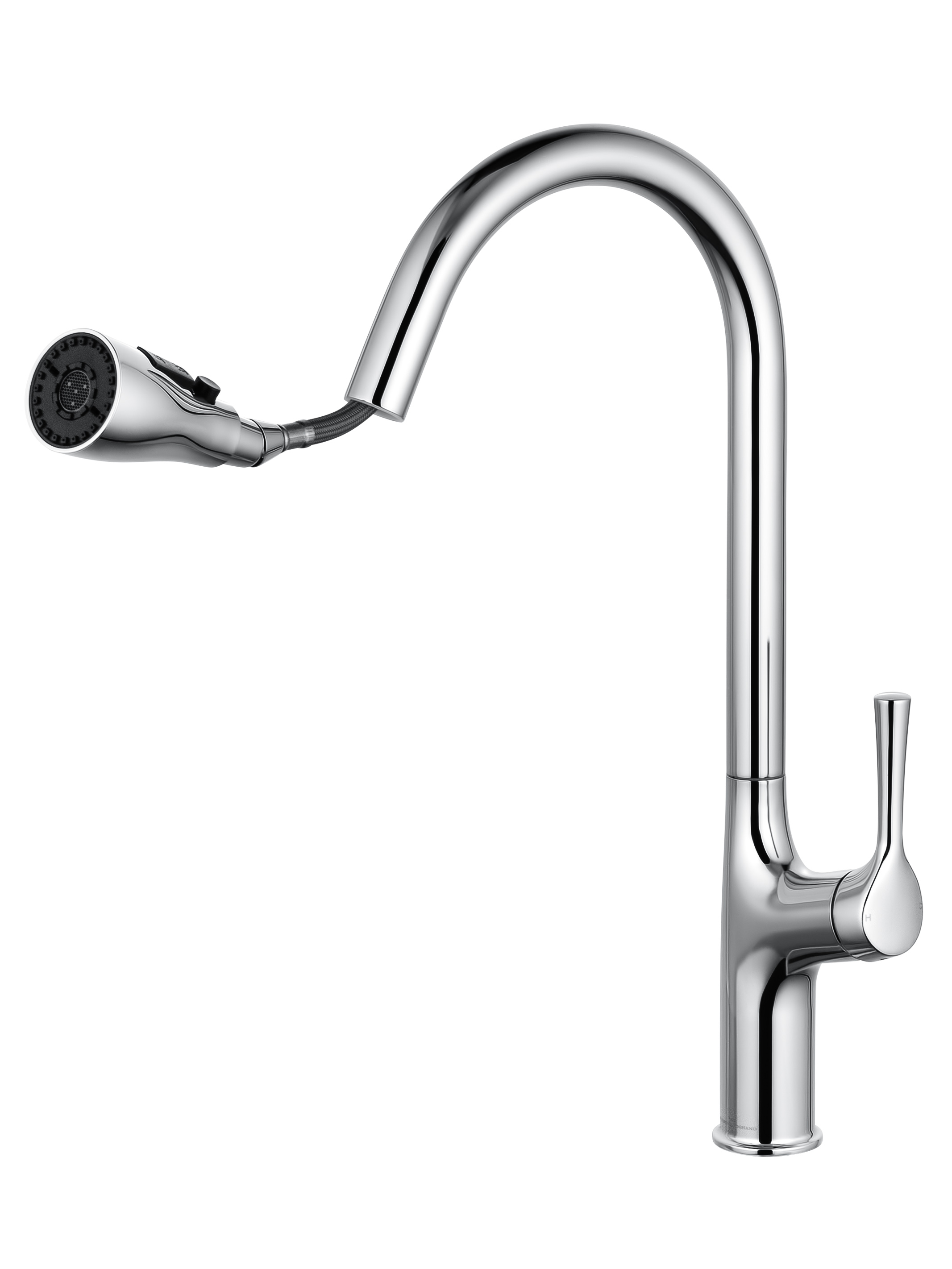 Смеситель для кухни с выдвижным изливом WONZON & WOGHAND, Хром (WW-AE54123-CR) - Gidratop.ru изображение