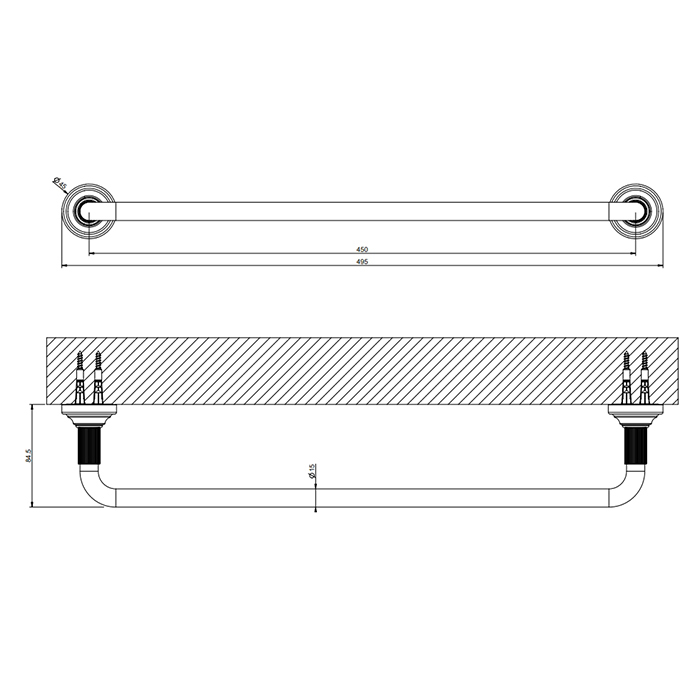 GESSI VENTI20 полотенцедержатель 450 мм., цвет Nickel PVD - Gidratop.ru изображение