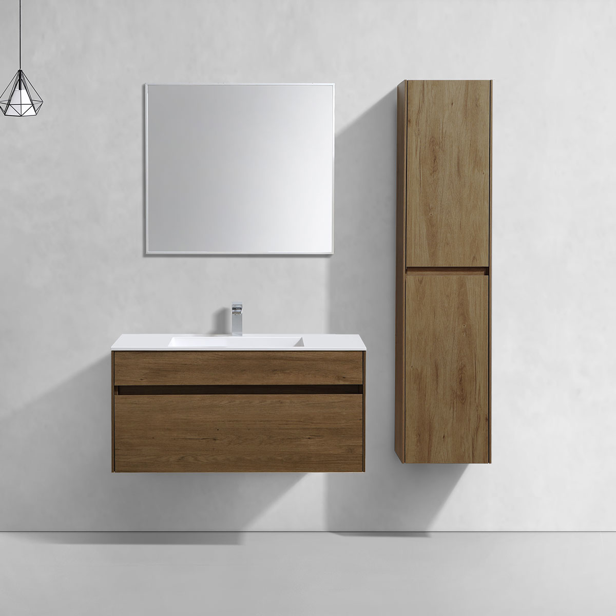 База под раковину Chiara 1000 подвесная, 1 выкатной ящик soft-close, T.Oak - Gidratop.ru изображение