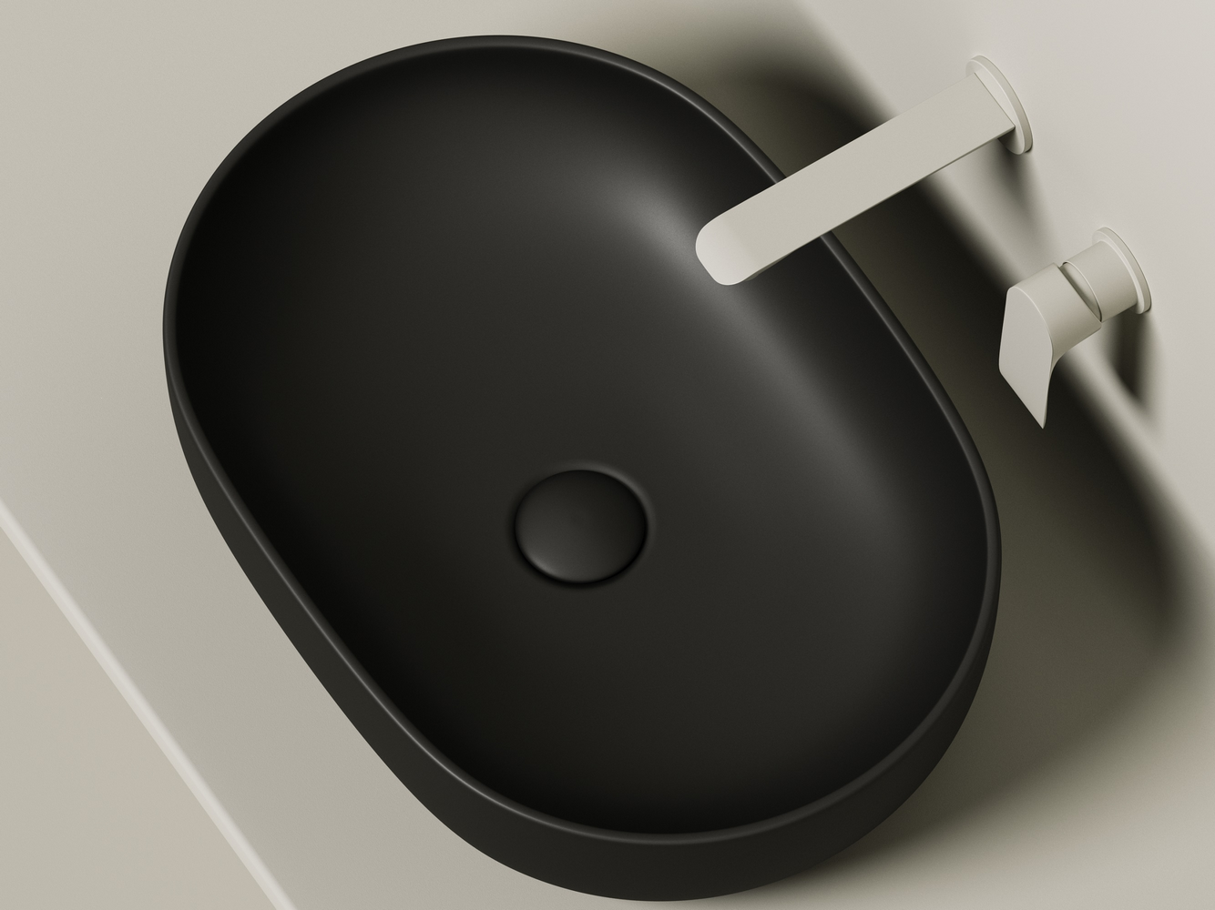 Умывальник чаша накладная овальная (цвет Черный Матовый) Element 600x415x135мм - Gidratop.ru изображение