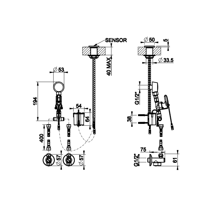 GESSI Электронное удаленное управление для излива, с кран фильтром для регулировки температуры и напора воды, цвет хром - Gidratop.ru изображение