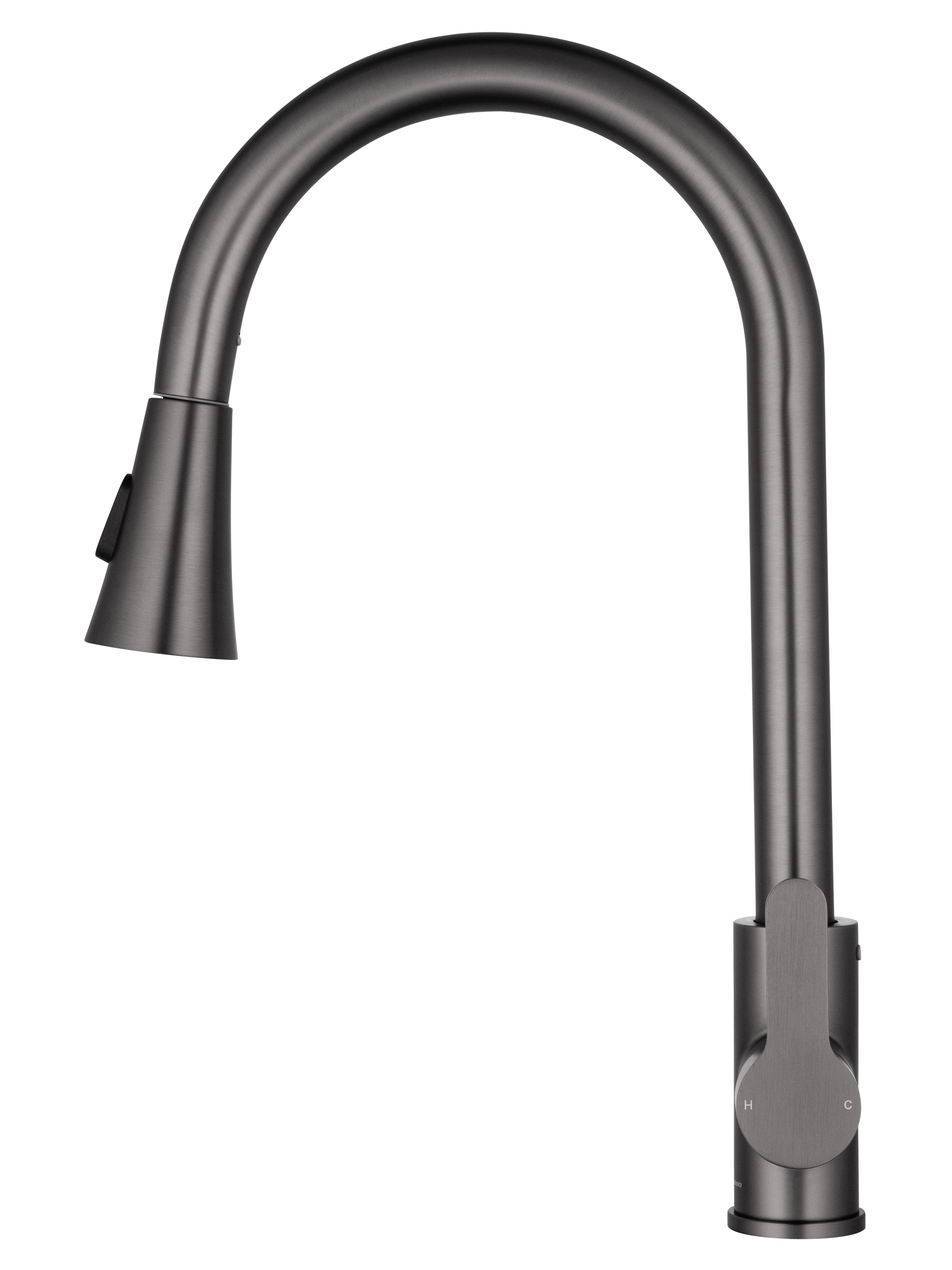 Смеситель для кухни с выдвижным изливом WONZON & WOGHAND, Темный графит (WW-121E201L-BGG) - Gidratop.ru изображение