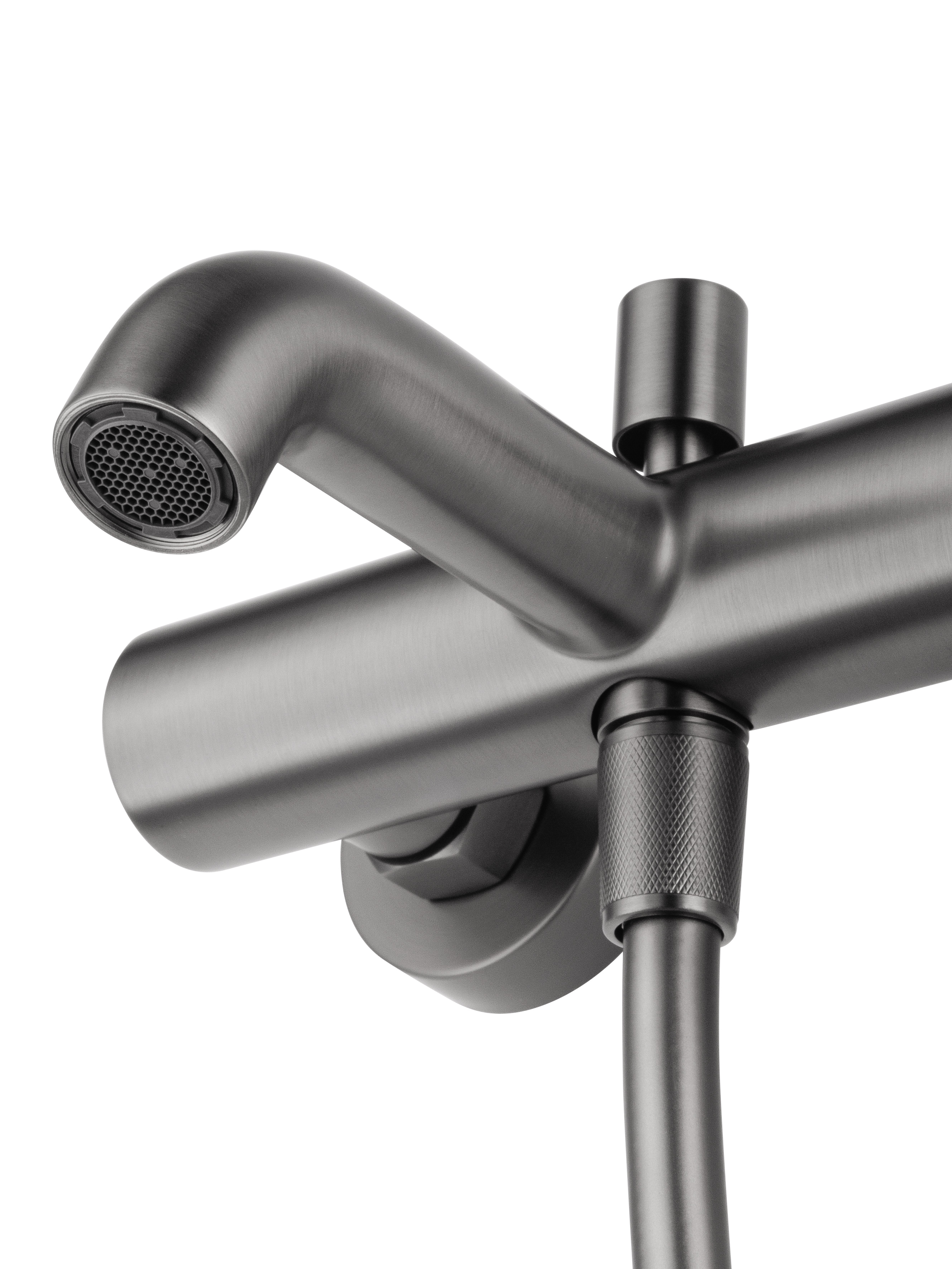 Смеситель для ванны с душем WONZON & WOGHAND STICK, Темный графит (WW-88639017-BGM) - Gidratop.ru изображение