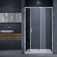 Душевая дверь Alpha VDS-3AL150CL, 1500, хром, стекло прозрачное - Gidratop.ru изображение