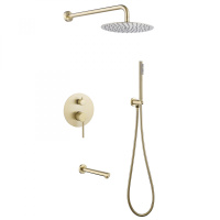 Душевая система ABBER Emotion AF8817G скрытого монтажа с изливом, золото матовое - Gidratop.ru изображение