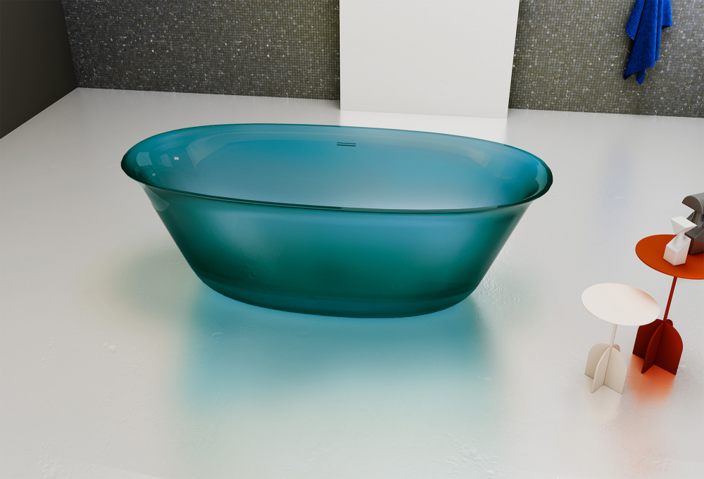 Прозрачная ванна ABBER Kristall AT9707Aquamarin бирюзовая - Gidratop.ru изображение