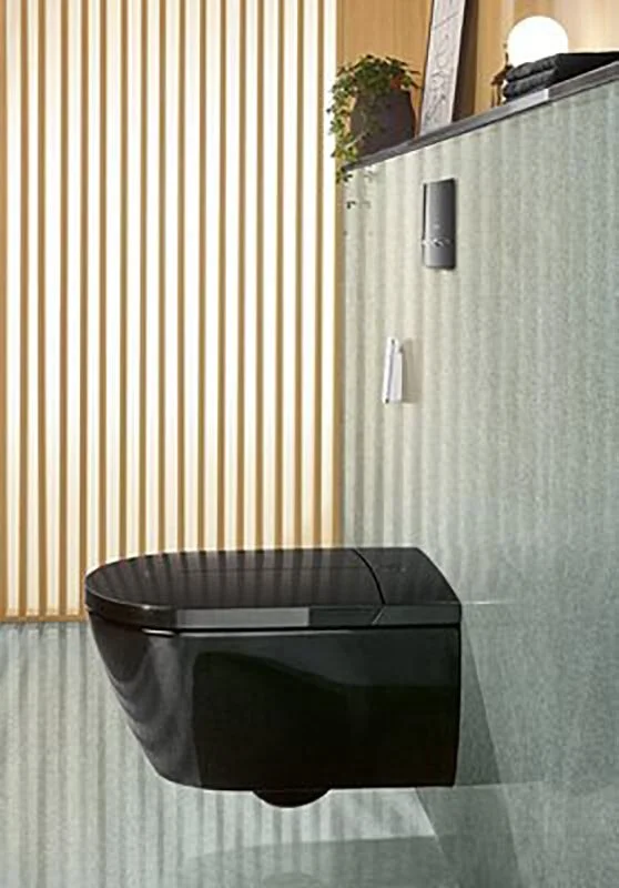 Унитаз подвесной Villeroy&Boch Viclean V0E100S0, черный, с функцией биде - Gidratop.ru изображение