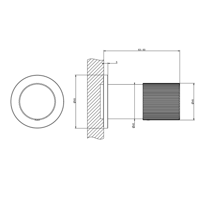 GESSI HABITO RIGATO смеситель настенный встраиваемый, однорычажный, внешняя часть, цвет Black Metal PVD - Gidratop.ru изображение