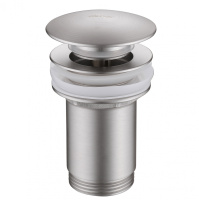 Донный клапан ABBER AF0010SP с переливом, клик-клак, сатин - Gidratop.ru изображение