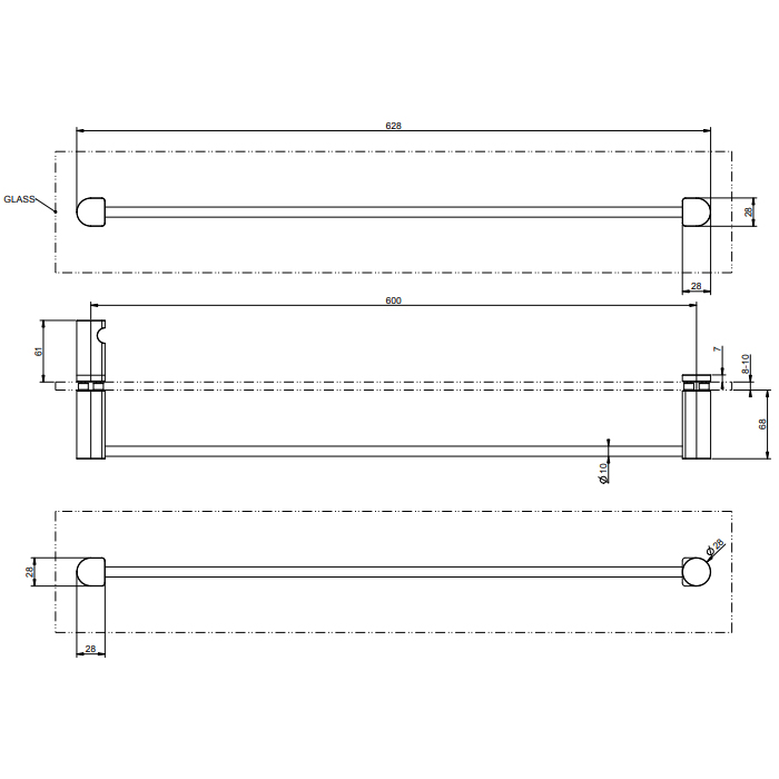 GESSI Rilievo полотенцедержатель, 60 см, цвет: хром - Gidratop.ru изображение
